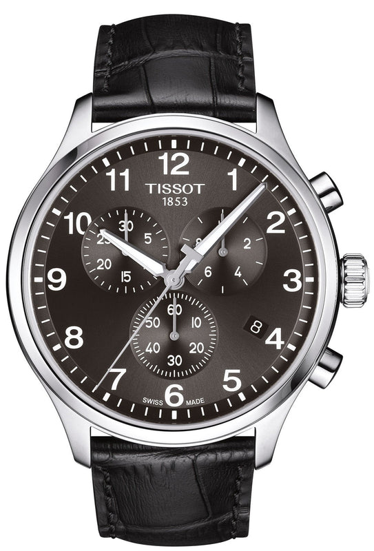 Buy Shop Tissot Chrono XL Vintage Quartz Black Dial Black Leather Strap Watch For Men - T116.617.16.062.00 USA Online
