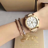 Buy Shop Burberry The City White Dial Haymarket Beige Leather Strap Watch for Women - BU9752 USA Online