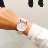 Buy Shop Marc Jacobs Baker White Dial White Leather Strap Watch for Women - MBM1284 USA Online