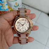 Buy Shop Michael Kors Blair Chronograph Rose Gold Dial Two Tone Steel Strap Watch for Women - MK5943 USA Online