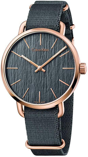 Buy Shop Calvin Klein Even Grey Dial Grey NATO Strap Watch for Men - K7B216P3 USA Online