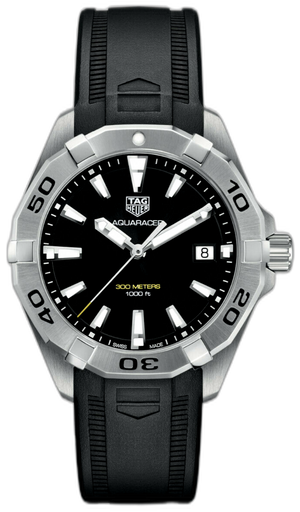 Buy Shop Tag Heuer Aquaracer Quartz Black Dial Black Rubber Strap Watch for Men - WBD1110.FT8021 USA Online