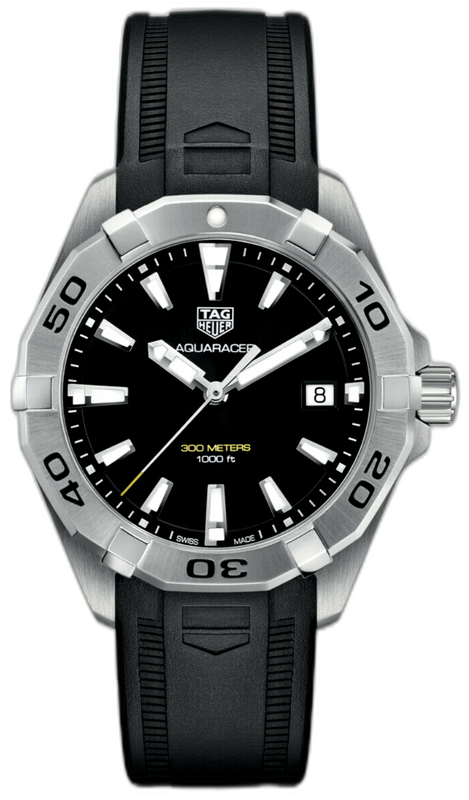 Buy Shop Tag Heuer Aquaracer Quartz Black Dial Black Rubber Strap Watch for Men - WBD1110.FT8021 USA Online