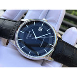 Buy Shop Tissot T Classic Luxury Powermatic 80 Black Dial Black Leather Strap Watch For Men - T086.408.16.051.00 USA Online