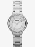Buy Shop Fossil Virginia Silver Dial Silver Steel Strap Watch for Women - ES3282 USA Online