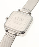 Buy Shop Daniel Wellington Quadro Studio White Dial Silver Mesh Bracelet Watch For Women - DW00100521 USA Online