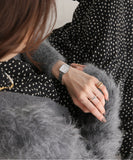 Buy Shop Daniel Wellington Quadro Studio White Dial Silver Mesh Bracelet Watch For Women - DW00100521 USA Online