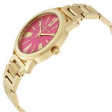 Buy Shop Michael Kors Hartman Quartz Pink Dial Gold Steel Strap Watch For Women - MK3520 USA Online