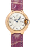 Buy Shop Cartier Ballon Bleu Diamonds White Dial Pink Leather Strap Watch for Women - WE902050 USA Online