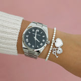 Buy Shop Michael Kors Channing Midnight Blue Dial Silver Steel Strap Watch for Women - MK6113 USA Online