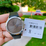 Buy Shop Calvin Klein Minimal Grey Dial Black Leather Strap Watch for Men - K3M221C3 USA Online