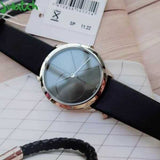 Buy Shop Calvin Klein Minimal Grey Dial Black Leather Strap Watch for Men - K3M221C3 USA Online
