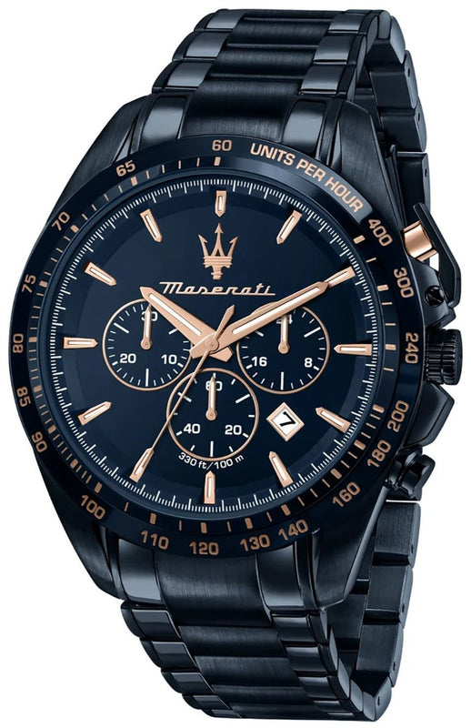 Buy Shop Maserati Traguardo Chronograph Blue Dial Blue Steel Strap Watch For Men - R8873612054 USA Online
