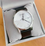 Buy Shop Calvin Klein City White Dial Black Leather Strap Watch for Men - K2G2G1CD USA Online
