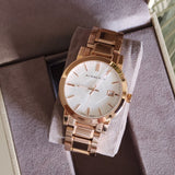 Buy Shop Burberry The City White Dial Rose Gold Steel Strap Watch for Women - BU9004 USA Online