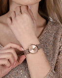 Buy Shop Emporio Armani Gianni T Bar Quartz Rose Gold Dial Rose Gold Steel Strap Watch For Women - AR11342 USA Online