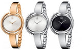 Buy Shop Calvin Klein Impetuous Black Dial Silver Steel Strap Watch for Women - K4F2N111 USA Online