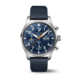 Buy Shop IWC Pilot's Automatic Chronograph 43mm Blue Dial Blue Calfskin Strap Watch for Men - IW377729 USA Online