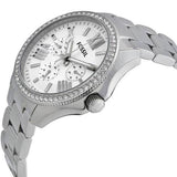 Buy Shop Fossil Cecile Chronograph Silver Dial Silver Steel Strap Watch for Women - AM4481 USA Online