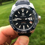 Buy Shop Tag Heuer Aquaracer Calibre 5 Blue Dial Blue Silicone Strap Watch for Men - WAY211C.FT6155 USA Online