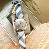 Buy Shop Burberry The City Rose Gold Dial Brown Leather Strap Watch for Women - BU9040 USA Online