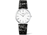 Buy Shop Longines La Grande Classique De Longines White Dial Black Leather Strap Watch for Women - L4.755.4.11.2 USA Online