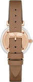 Buy Shop Emporio Armani Gianni T Bar Quartz Mother of Pearl White Dial Brown Leather Strap Watch For Women - AR11040 USA Online