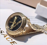 Buy Shop Versace V Virtus Quartz Black Dial Gold Steel Strap Watch For Women - VET300121 USA Online