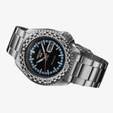 Seiko 5 Sports Checker Flag Special Edition Black Dial Silver Steel Strap Watch For Men - SRPK67K1