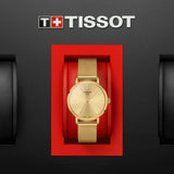 Buy Shop Tissot Everytime Lady Gold Dial Gold Mesh Bracelet Watch for Women - T143.210.33.021.00 USA Online