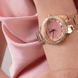 Buy Shop Guess Glitter Diamonds Pink Dial Rose Gold Steel Strap Watch for Women - GW0405L3 USA Online