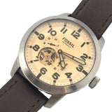 Buy Shop Fossil Pilot 54 Automatic Cream Dial Brown Leather Strap Watch for Men - ME3119 USA Online