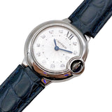 Buy Shop Cartier Ballon Bleu de Cartier Diamonds Silver Dial Black Leather Strap Watch for Women - W4BB0008 USA Online