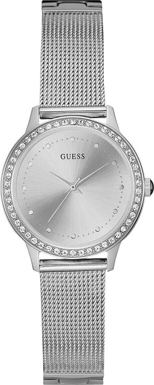 Guess Chelsea Quartz Silver Dial Silver Mesh Strap Watch For Women - W0647L6