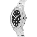 Gucci G Timeless Quartz Black Dial Silver Steel Strap Watch for Women - YA1265034