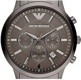 Buy Shop Emporio Armani Classic Chronograph Grey Dial Grey Steel Strap Watch For Men - AR2454 USA Online