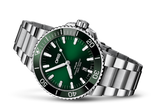 Oris Aquis Date Green Dial Silver Steel Strap Watch for Men - 0173377304157-0782405PEB