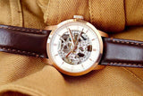 Buy Shop Fossil Townsman Automatic Skeleton White Dial Brown Leather Strap Watch for Men - ME3078 USA Online