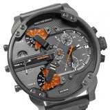 Diesel Mr Daddy 2.0 Chronograph Grey Dial Grey Steel Strap Watch For Men - DZ7315