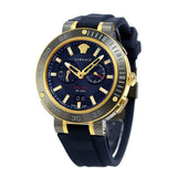 Buy Shop Versace V Extreme Chronograph Blue & Gold Tone Dial Blue Rubber Strap Watch for Men - VCN010017 USA Online