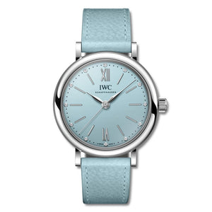 Buy Shop IWC Portofino Automatic Blue Dial Blue Leather Strap Watch for Women - IW357416 USA Online