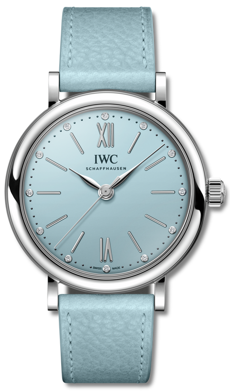 Buy Shop IWC Portofino Automatic Blue Dial Blue Leather Strap Watch for Women - IW357416 USA Online