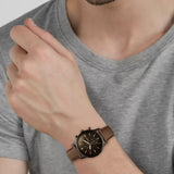 Buy Shop Fossil Townsman Chronograph Black Dial Brown Leather Strap Watch for Men - FS5437 USA Online