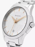 Buy Shop Gucci G Timeless Silver Dial Silver Steel Strap Unisex Watch - YA126442 USA Online