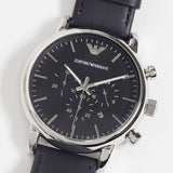 Buy Shop Emporio Armani Luigi Chronograph Black Dial Black Leather Watch For Men - AR1828 USA Online