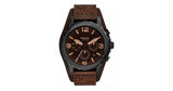 Buy Shop Fossil Nate Chronograph Brown Dial Brown Leather Strap Watch for Men - JR1511 USA Online