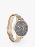 Hugo Boss Symphony Grey Dial Gold Mesh Bracelet Watch for Women - 1502424