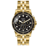 Buy Shop Fossil FB-01 Chronograph Black Dial Gold Steel Strap Watch for Men - FS5836 USA Online