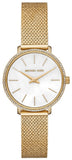 Buy Shop Michael Kors Pyper Quartz Mother of Pearl White Dial Gold Mesh Bracelet Watch For Women - MK4619 USA Online