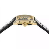 Versace Dominus Chronograph Gold Dial Black Silicone Strap Watch For Men - VE6H00223